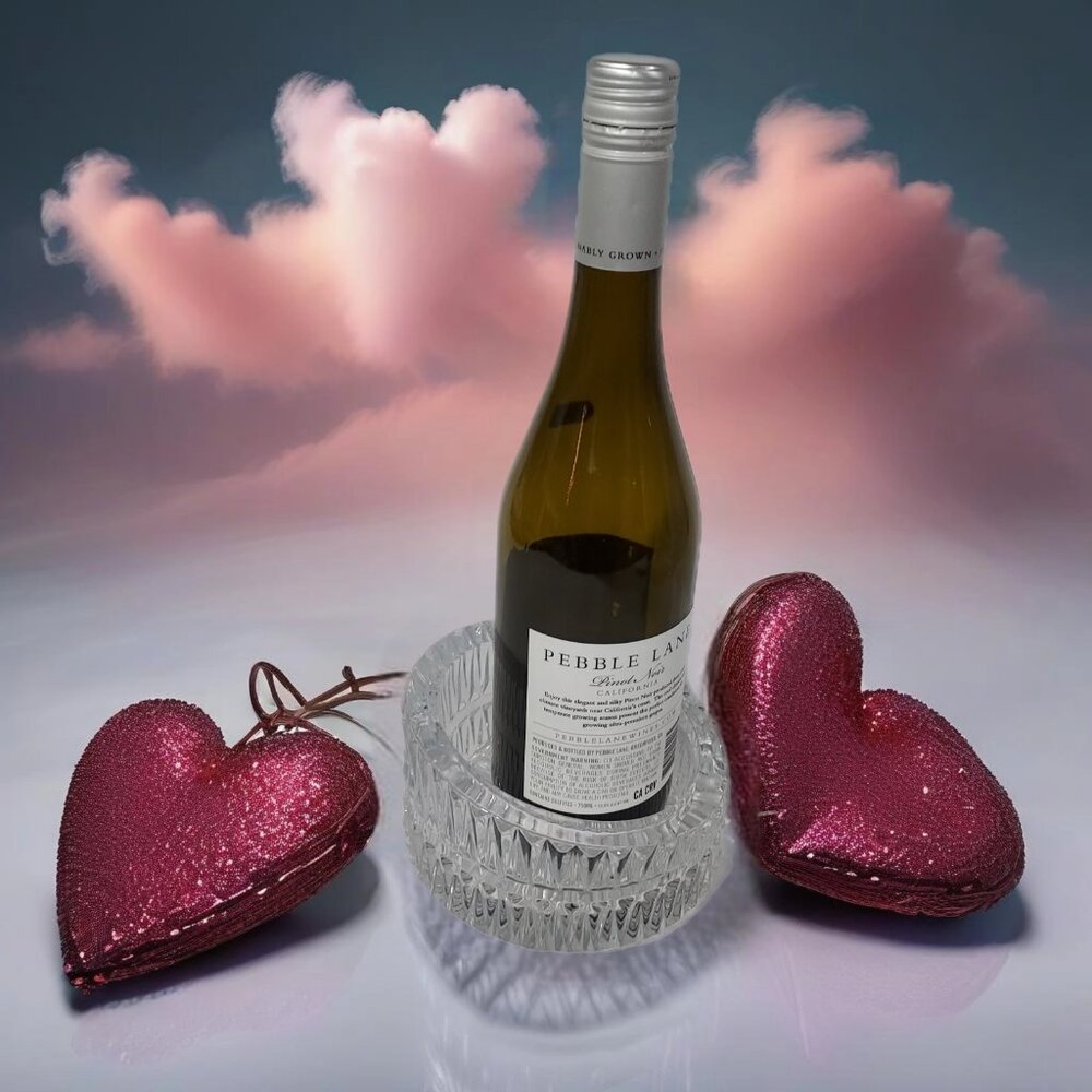 Oneida German Crystal Wine Bottle Decanter Coaster High Low Elegant Barware 1960